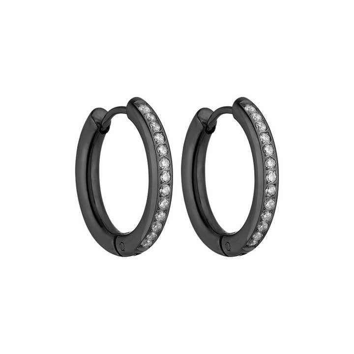 Creole Hawaii rustfrit stål sort rund poleret 20mm zirkoner for engroshandel hos Style Republic - Carsten Maletz