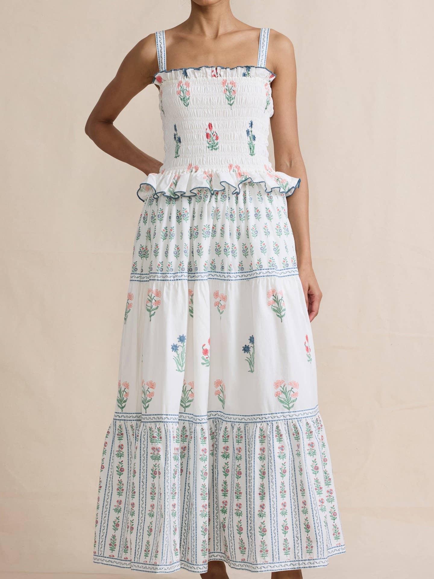 Rosa Clothing - Wholesale Dress - Women's - Wavy Floral Luscious Slip Puffy Dress0