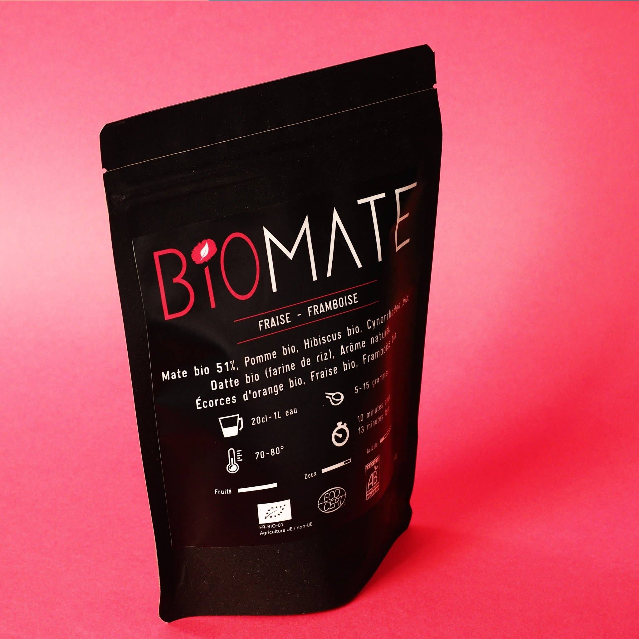Biomate – wholesale Hälsoté/Detoxté – Ekologisk Yerba Mate med jordgubbar och hallon0