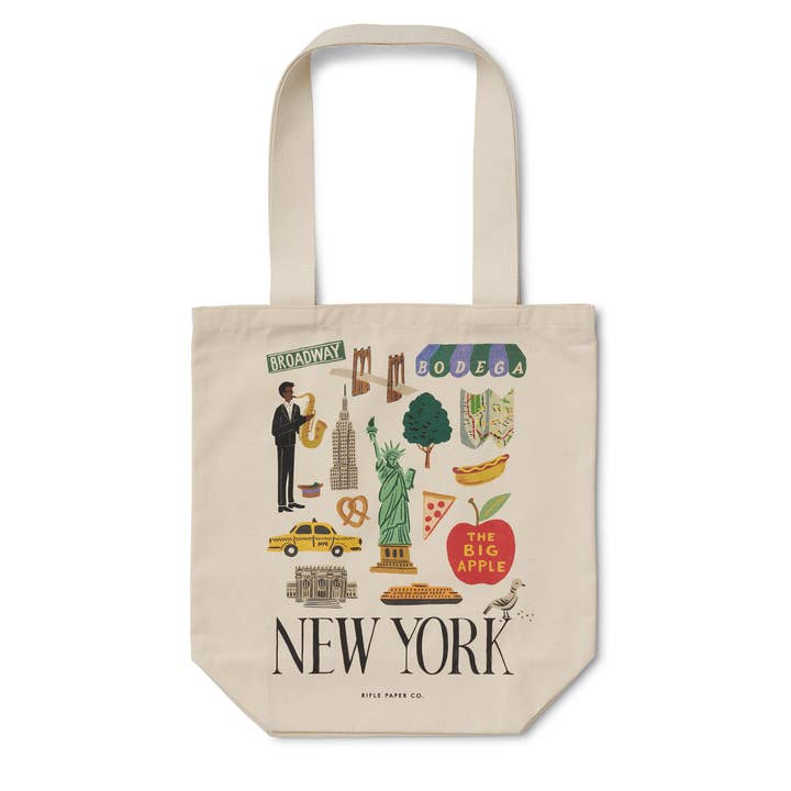 New York Canvas Tote Bag for wholesale by Rifle Paper Co.