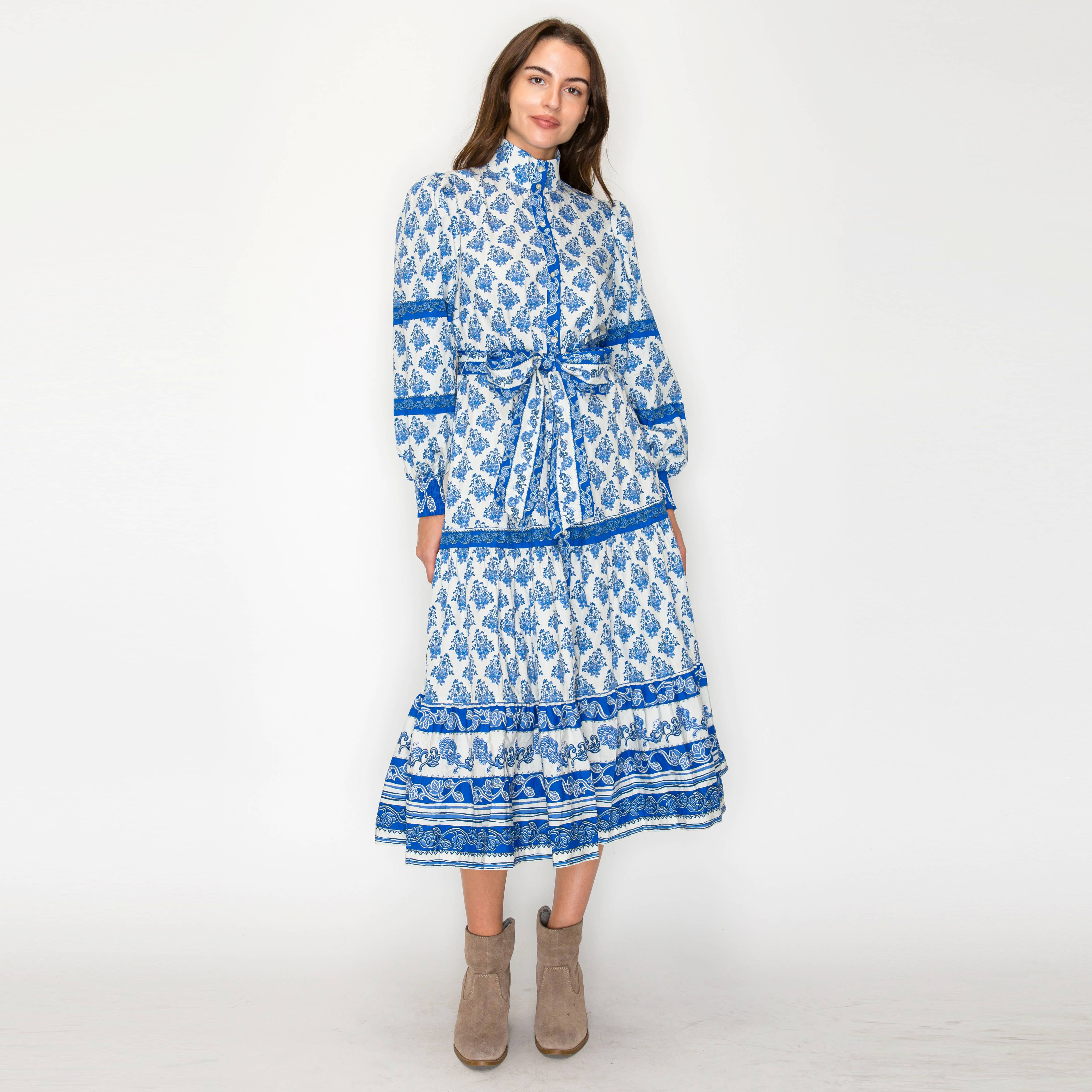 LoveWednesday - Vendita all'ingrosso Vestito - Donna - Abito Midi Azure Muse - LWD32772