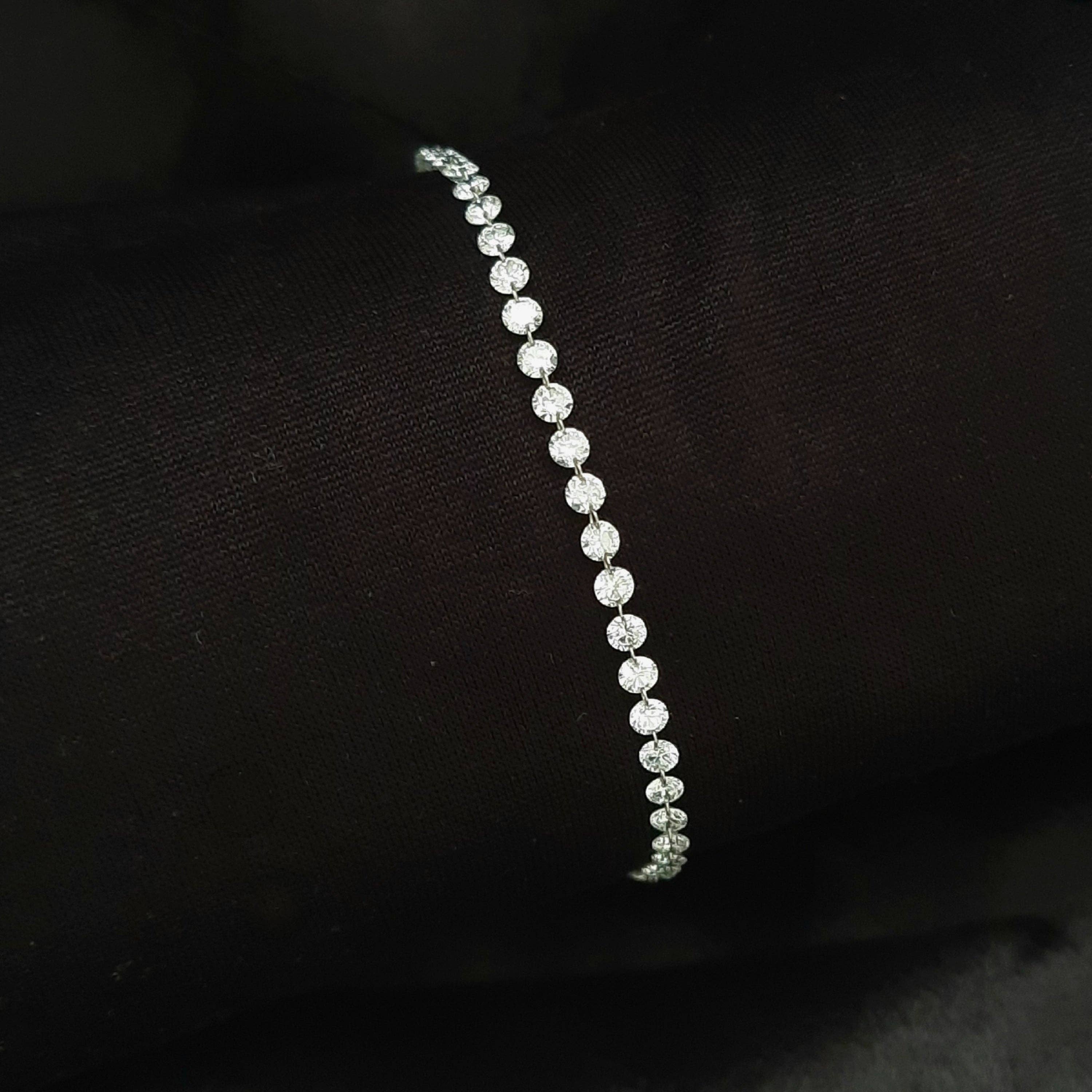 Avellinno - Wholesale Tennis Bracelet - 7" Inch Diamond Tennis Bracelet 14K White Gold | Lab Grown Diamond Bracelet for Women1