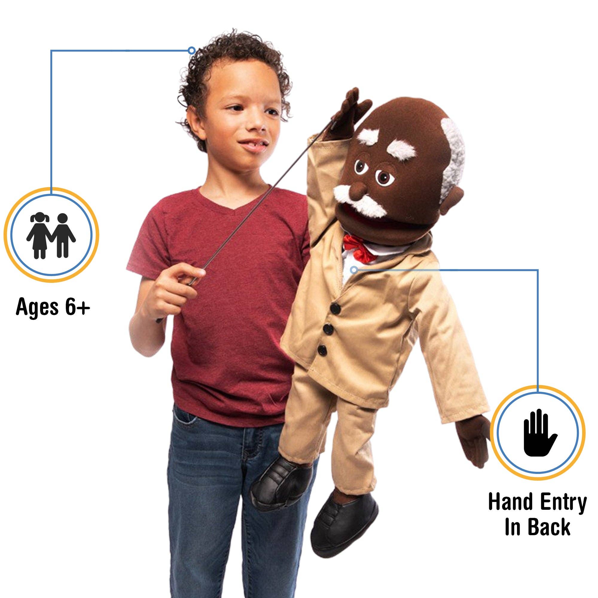 Silly Puppets - Wholesale Puppet - Kids & Baby - Silly Puppets Pops, Grandpa, Black (25")1