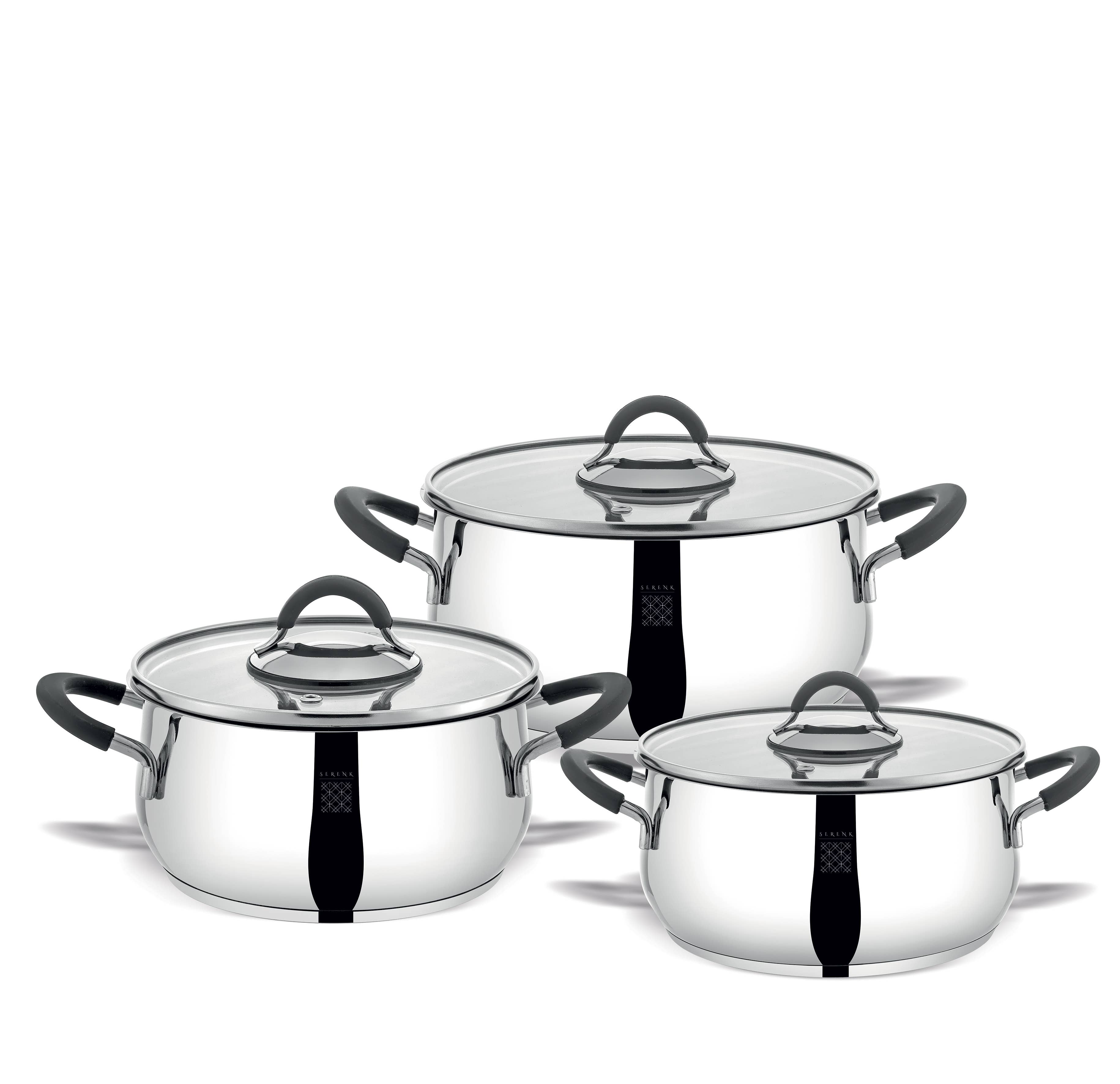 Multi Colored Serenk Modernist Stackable 6 Pieces Stainless Steel Cookware Set for wholesale on Faire0
