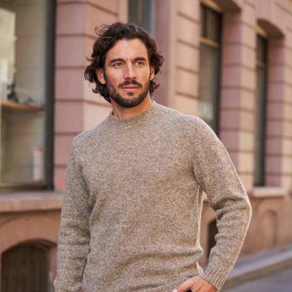 ROUND NECK BEIGE WOOL SWEATER and other Purchase Wholesale sweaters for men. Free Returns & Net 60 Terms on Faire trending on Faire.
