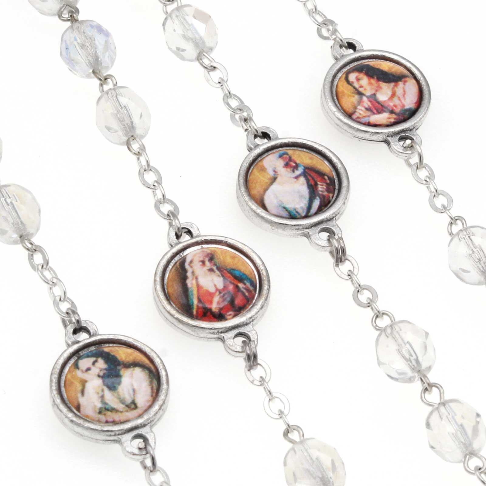 RM Trading - Wholesale Prayer Beads Necklace - Apostles Rosary Clear Crystal Beads and Booklet6
