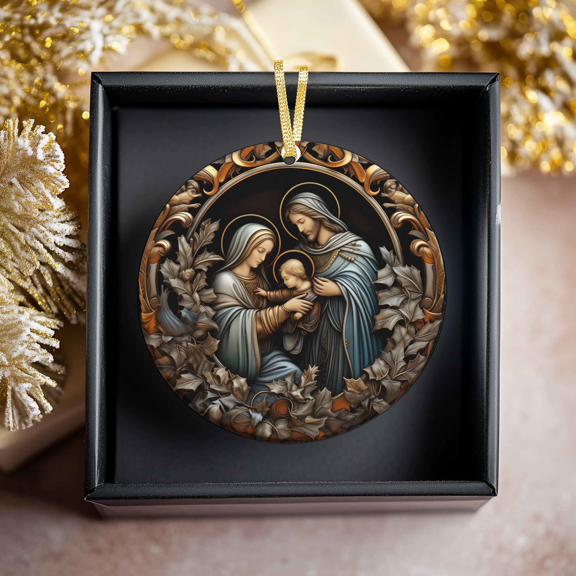 Fernville Creations - Wholesale Ornament - Nativity Ceramic Flat Disc Ornament, Religious Gift8