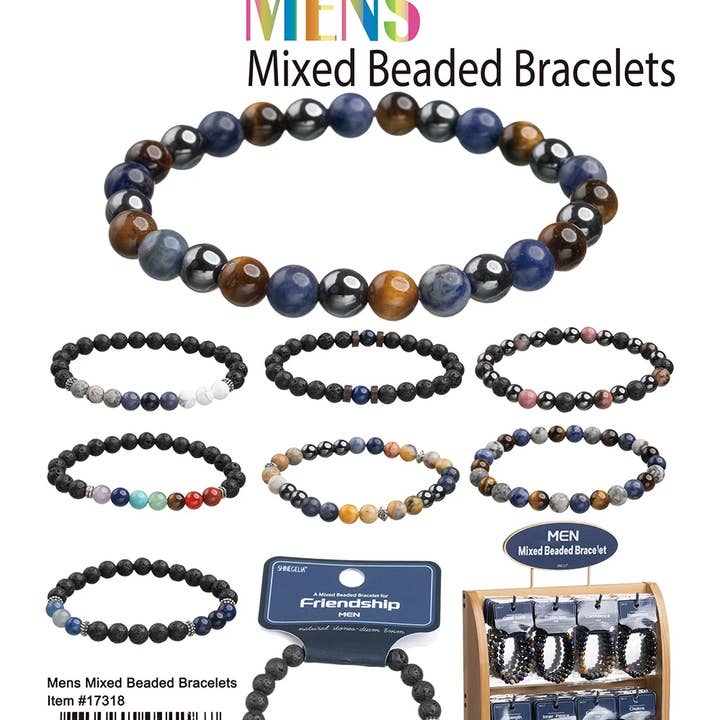 Puka Creations - Wholesale Beaded Bracelet - Men‘s Mixed Beaded Bracelets0