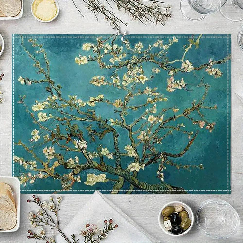 Huis Van Merken - Wholesale Placemat - 4pcs Vincent Van Gogh Almond Blossoms Design Place Mats2