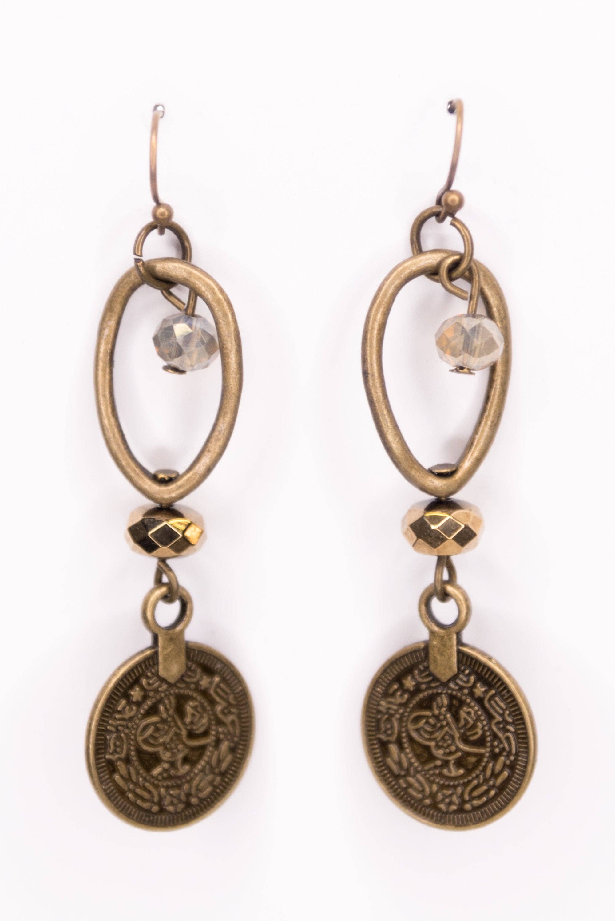 Dylan Designs - Vente Boucles d'oreilles pendantes - Boucles d'oreilles pièce Molly1