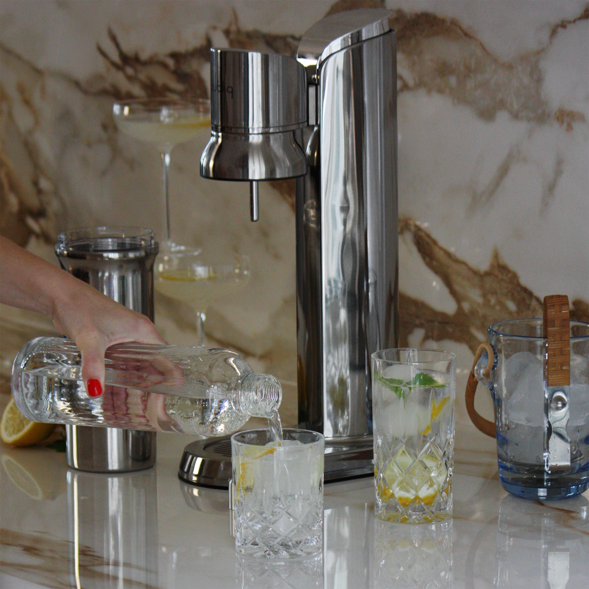 bubliq - Vendita all'ingrosso Elettrodomestici da cucina - bubliq glass carbonator in acciaio - macchina per acqua frizzante4