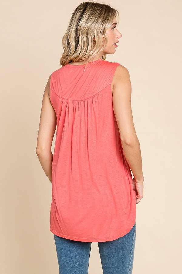 Culture Code - Wholesale Tunic - Women's - CAK1600 - LACE EMBROIDERY NECK TRIN FLARE TANK TOP16