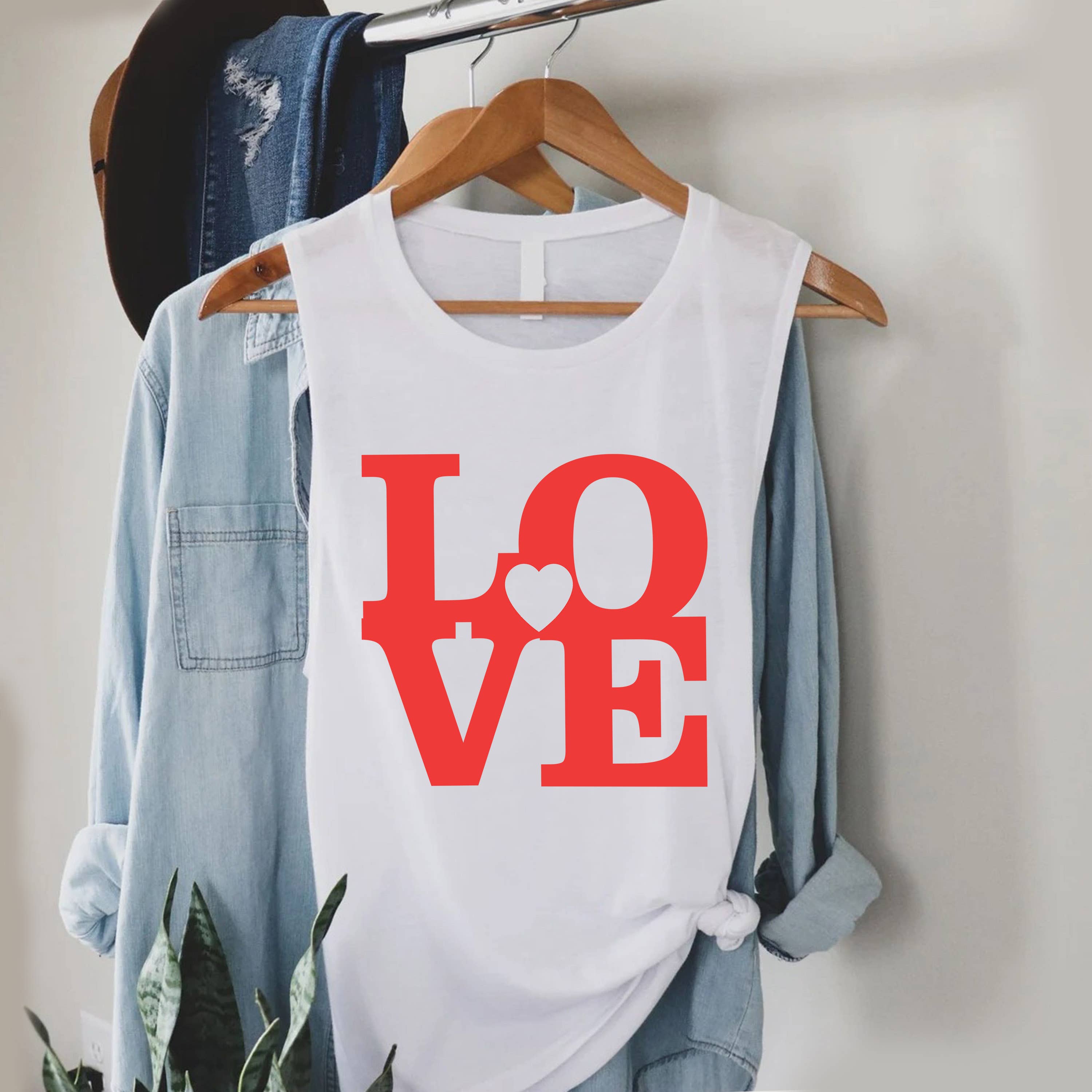 STARCHIS - Vente Débardeur – femme - Débardeur en jersey pour femme avec graphique de cœur *Best* LOVE1