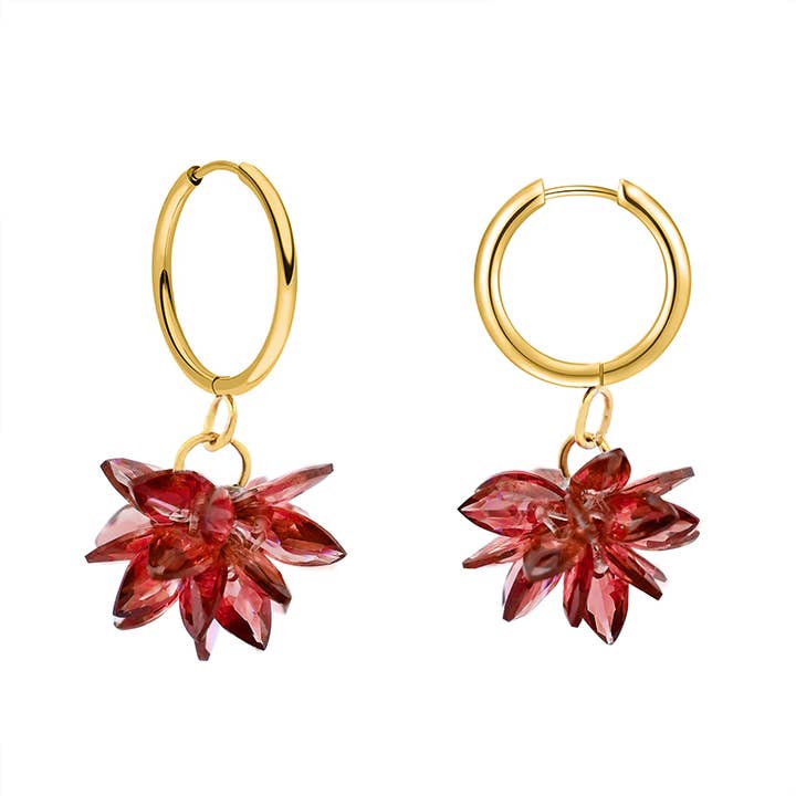 AMORINO SRL - Wholesale Dangle Earrings - ICE FLOWER PENDANT EARRINGS - WQ2468A5003