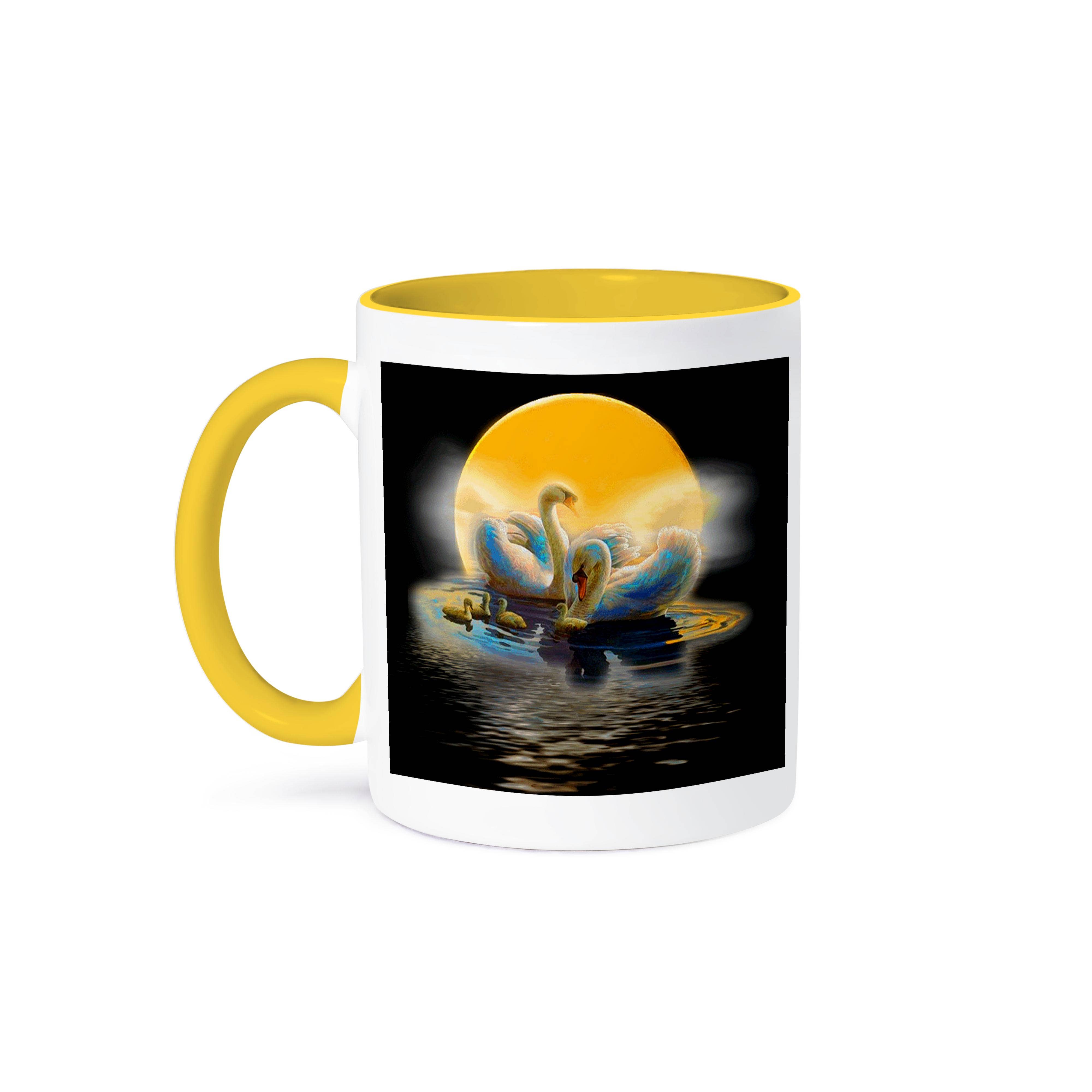 3dRose - Wholesale Coffee Mug - 3dRose, White swans in beautiful lake with bright moon stunning colors, Mug0