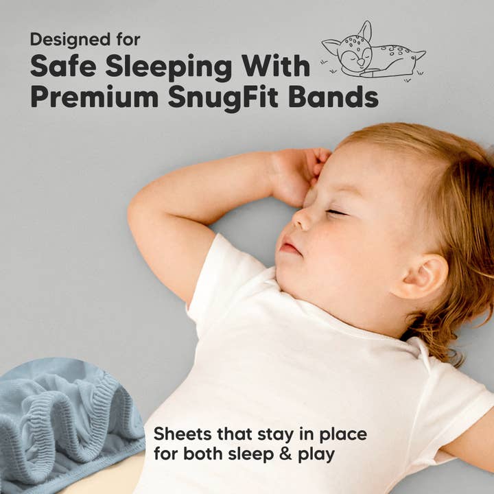 Steel KeaBabies Isla Fitted Mini Crib Sheets, Pack and Play Sheet for wholesale on Faire
