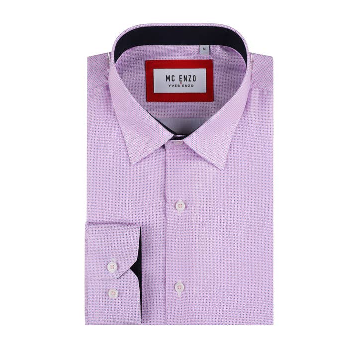 Patterned shirt slim fit - Pink for wholesale by Yves Enzo