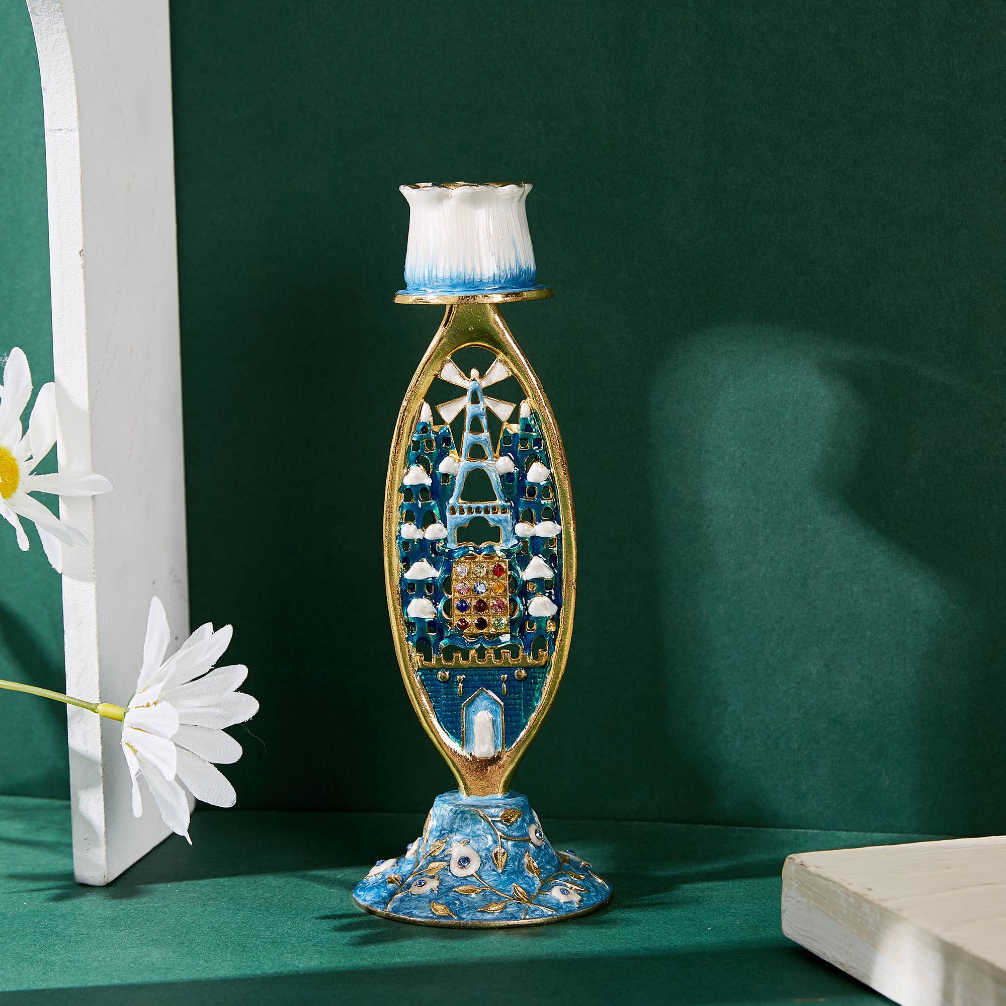 Matashi - Wholesale Kaarsenhouder - Matashi Shabbat kandelaar (2-delige set) met stadsbeeldontwerp3