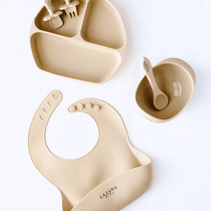 La Luna Kids - Wholesale Feeding Set - Baby - Silicone Feeding Set Sand