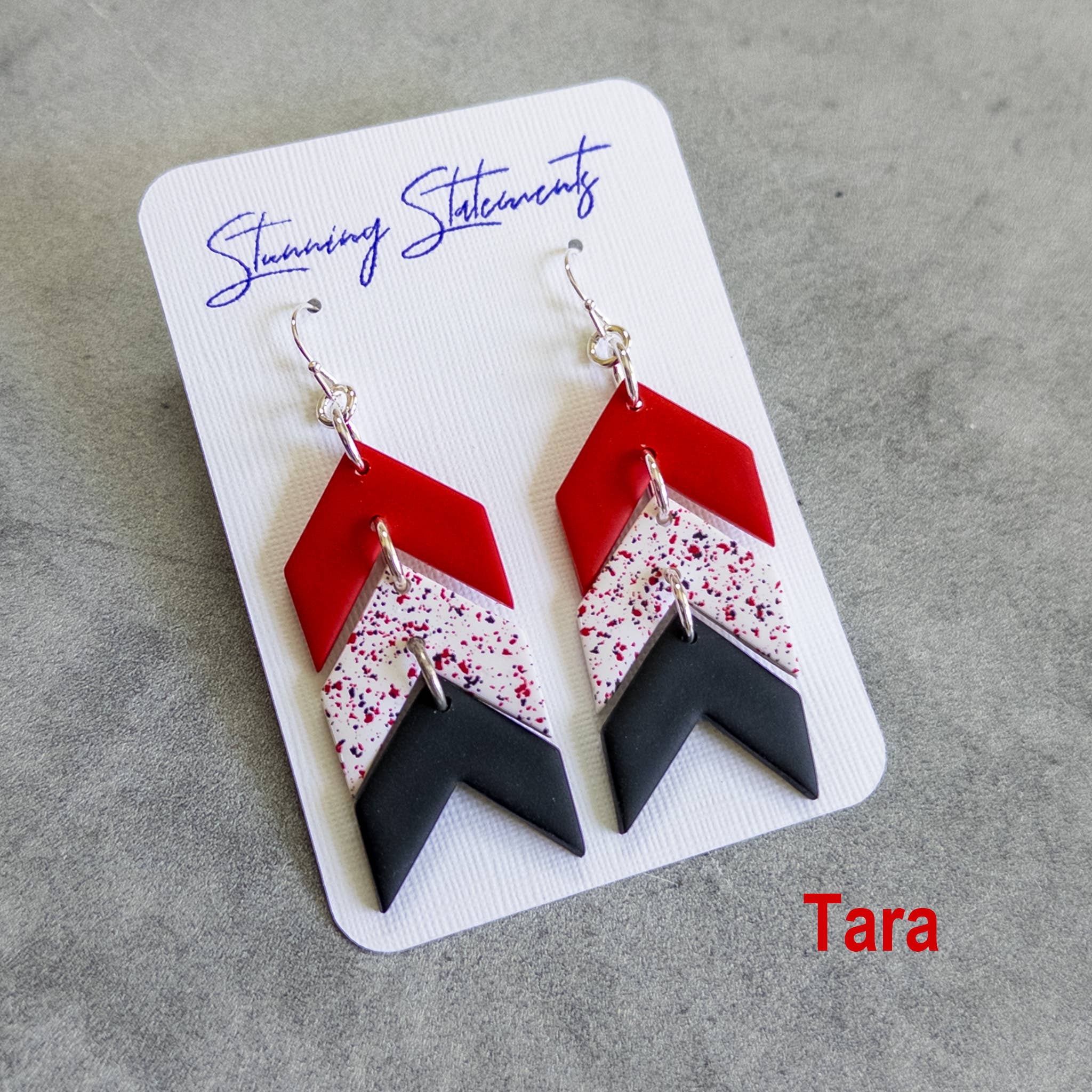 Stunning Statements - Wholesale Dangle Earrings - Tara Gameday School Spirit Clay Earrings2