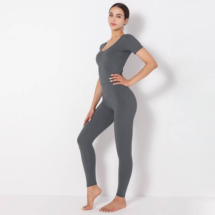 Active by Anna-Kaci - Wholesale Activewear Set - Women's - Side to Side Sculpting Set (two-piece set)24