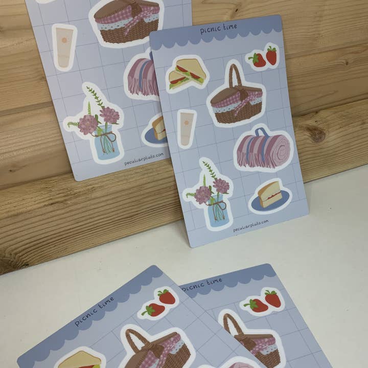 feuille d'autocollants pour pique-nique pour la vente par Peculiar Pluto