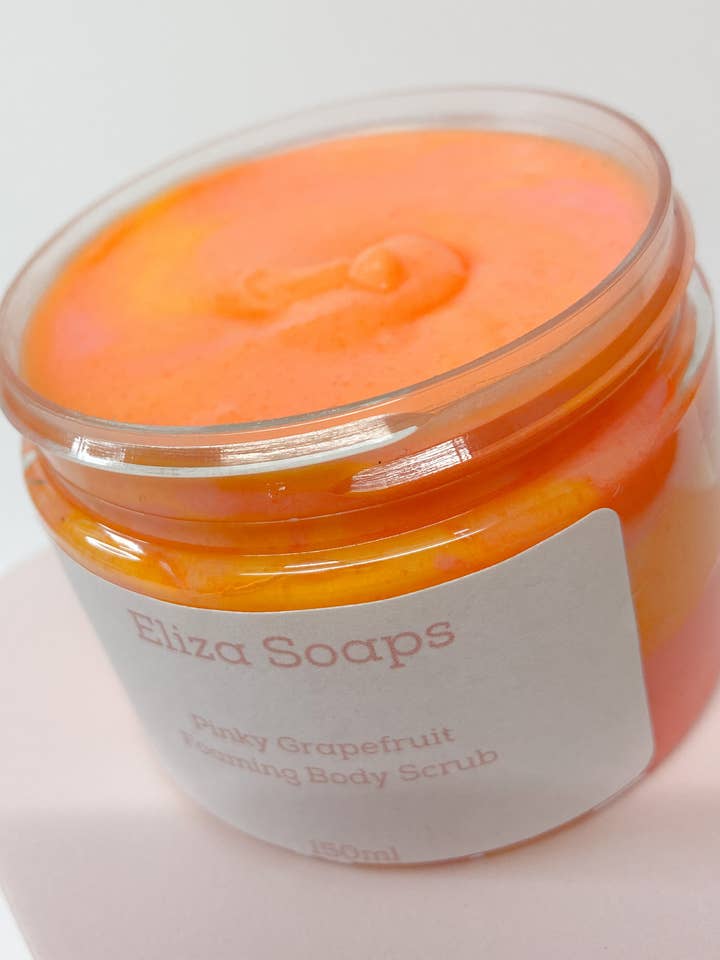 Pink Grapefruit Sugar Scrub - Body Scrub - Foaming Scrub for wholesale by Eliza Soaps