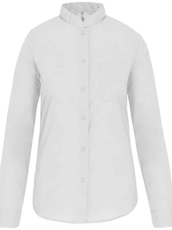 Pierre Francis - Vente Chemise à col boutonné – femme - Kariban - Chemise à manches longues et col mandarin pour femme3