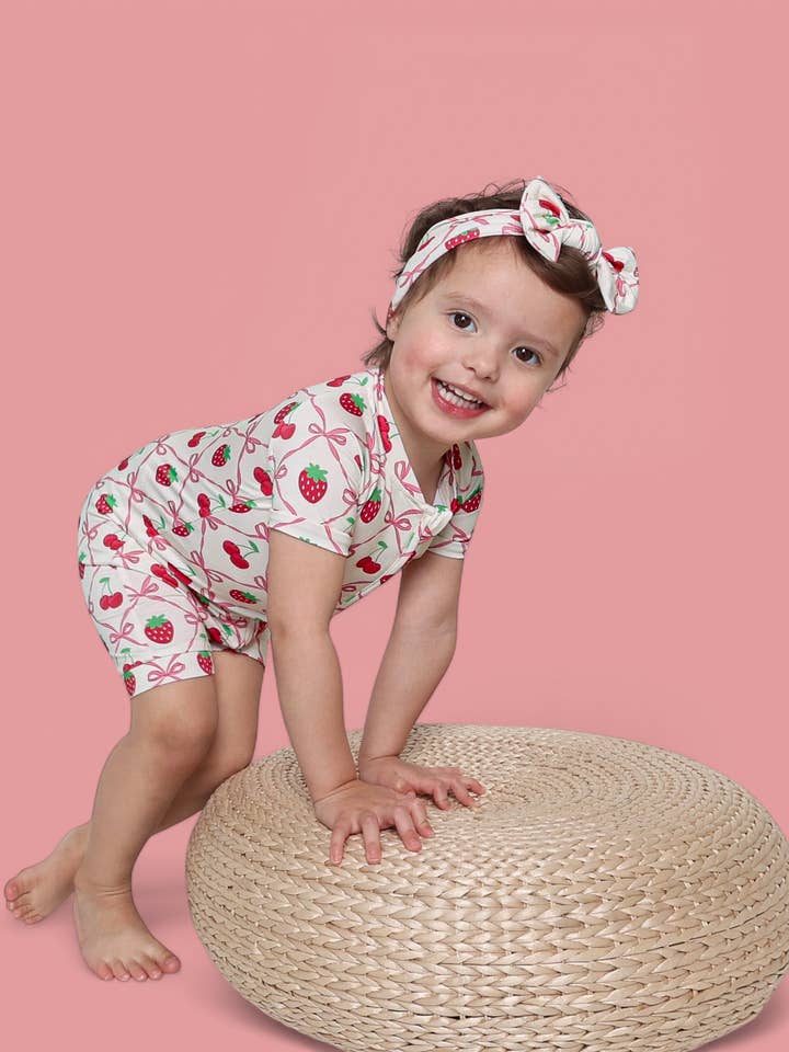 Dream Big Little Co. - Vendita all'ingrosso Tutina - Neonati - SOGNO DI CILIEGIA BACCHE CORTO