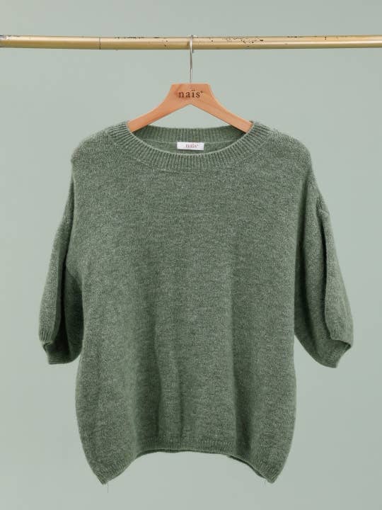 NAÏS PARIS - Wholesale Knit Sweater - Women's - ROUND NECK SHORT SLEEVE SWEATER IN SUPERFINE ALPACA21