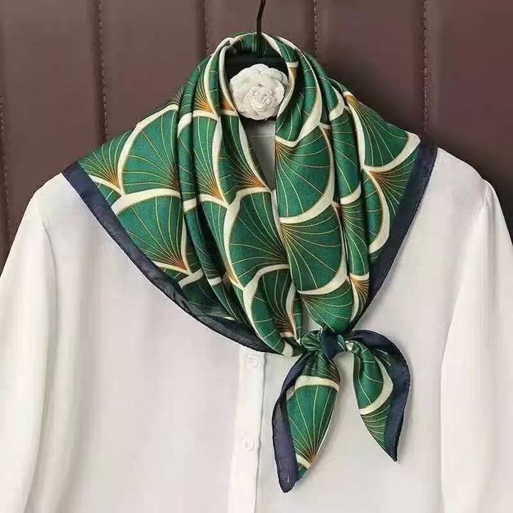 LINETA - Wholesale Scarf - Women's - D-320 Scarf touch silk 70x70 fan pattern1