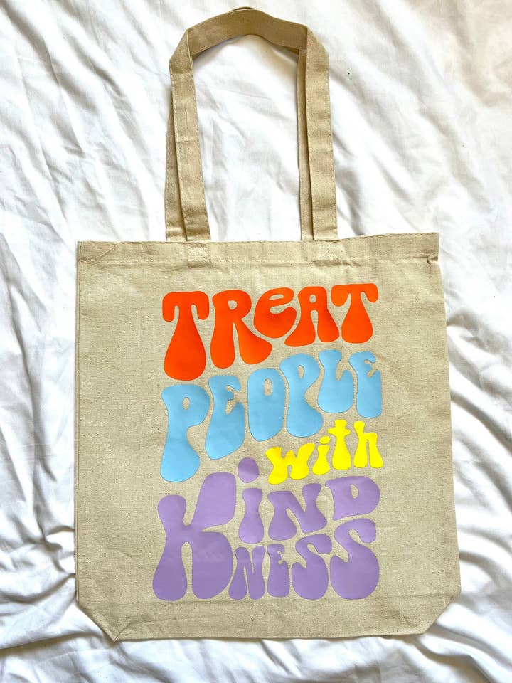 Tragetasche Treat People With Kindness aus Canvas für den Großhandel von Honey Rose Collective