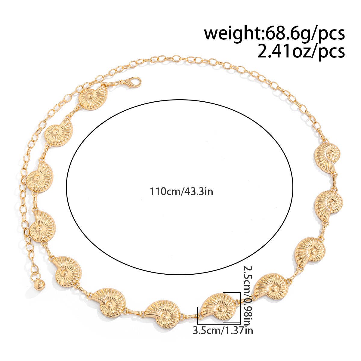 Dipped Shop – wholesale Belt – Women's – Boho Starfish Conch Pendant Waist Chain DP25D73514