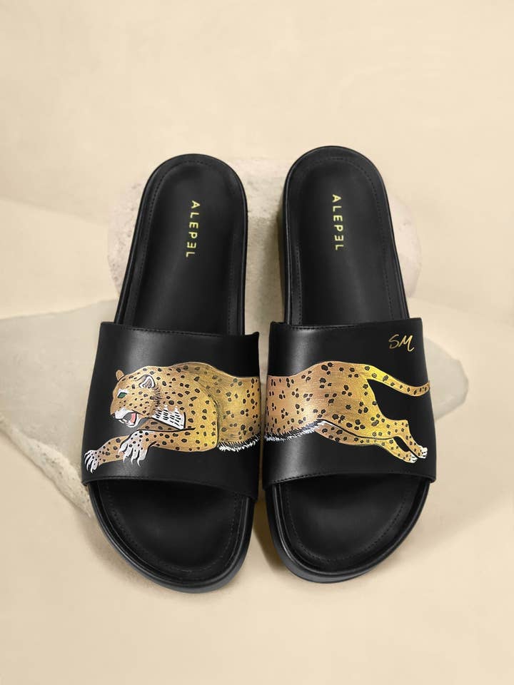 ALEPEL - Wholesale Slides - Women's - Leopard Black Slip On2