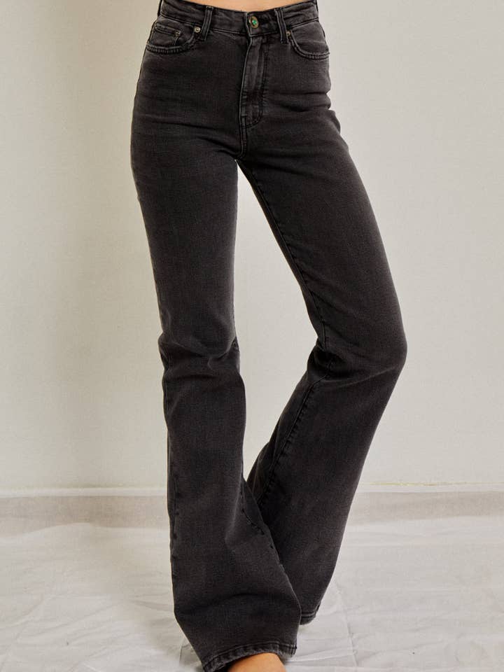 Jeans skinny flare Le Soleil grigio per la vendita all'ingrosso da parte di ANDESITES