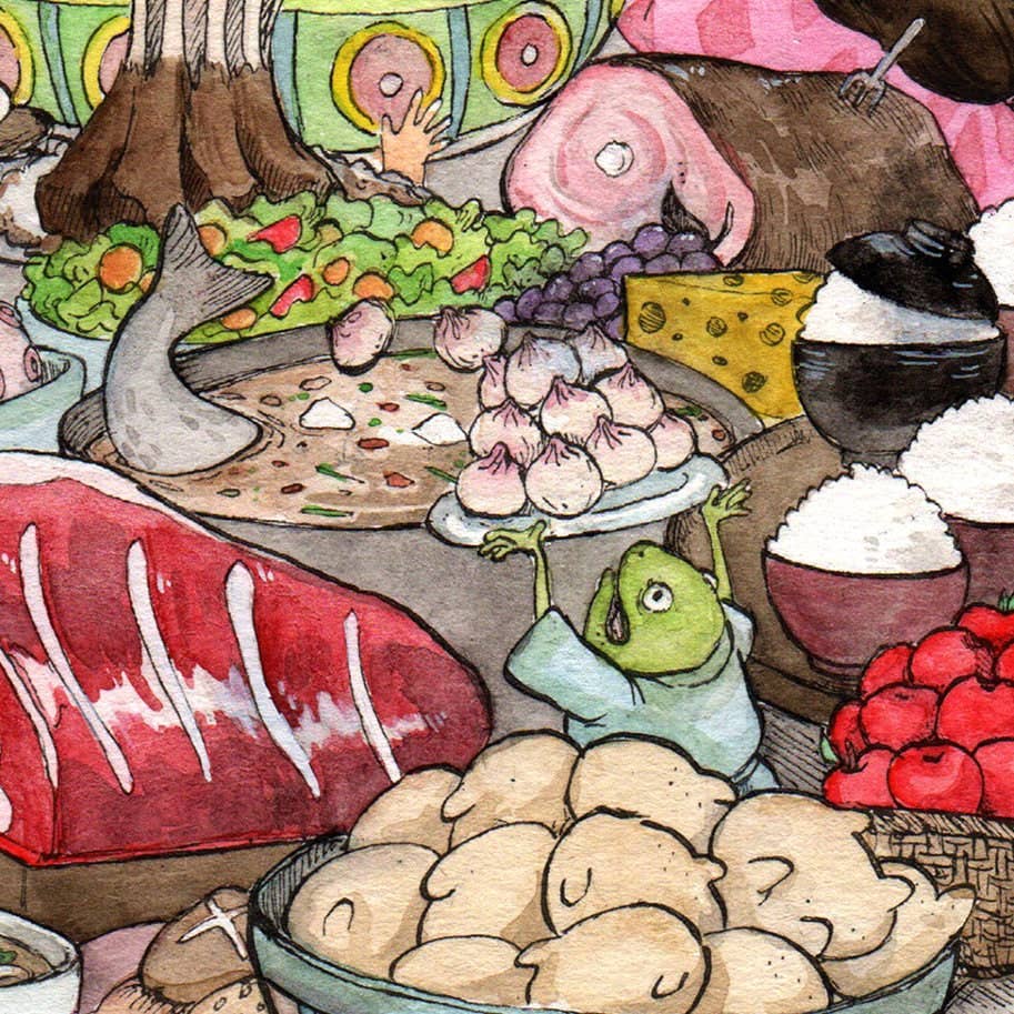 Stupid Animal Shop - Wholesale Art Print - The Spirit Feast - 8x10" and 11x14" print1