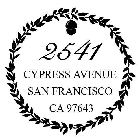 Ladd Stamps - Wholesale Rubber/Decorative Stamp - Address Embosser - Acorn Wreath