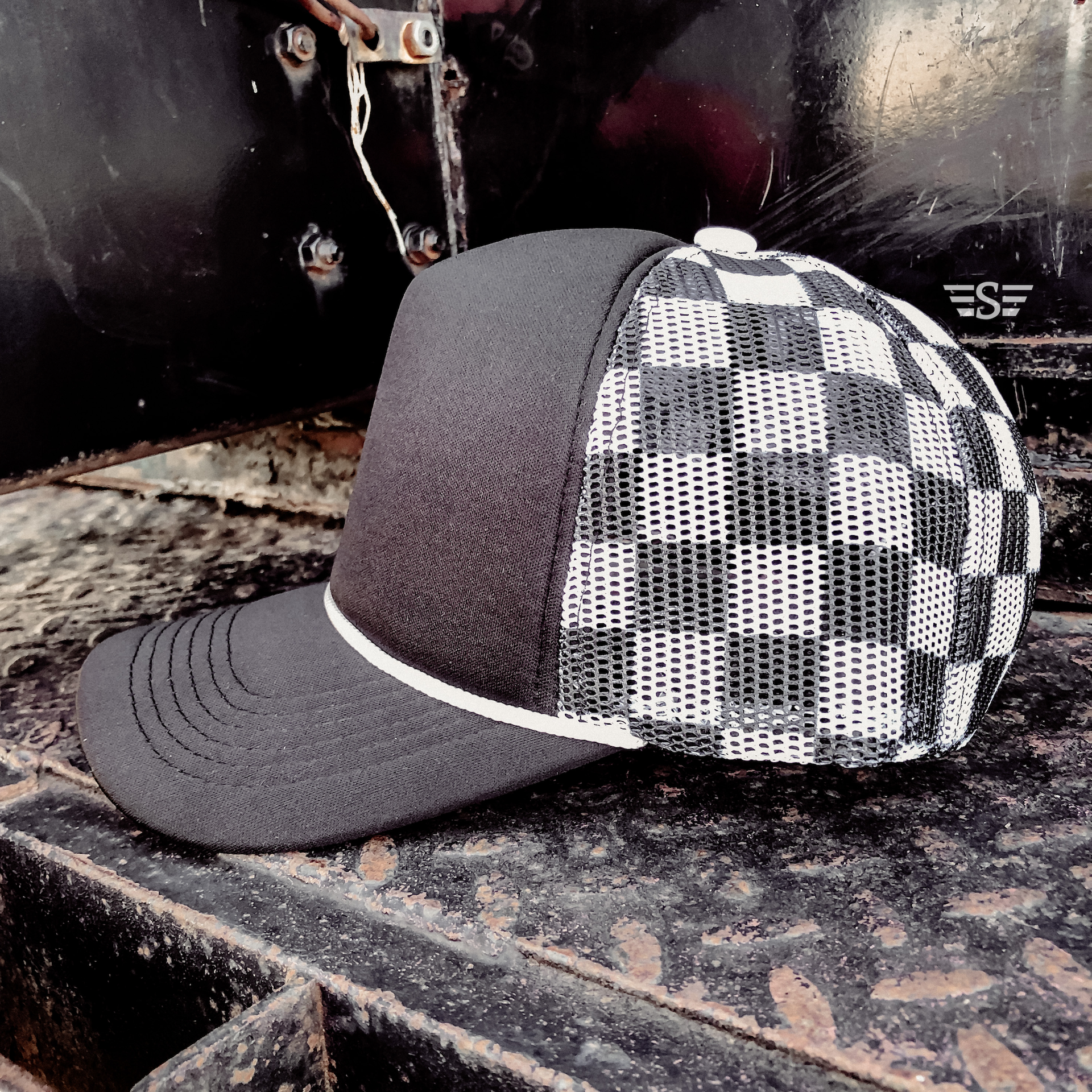 Flying S Company - Wholesale Trucker Hat - Unisex - Checkered Mesh Back Cap42