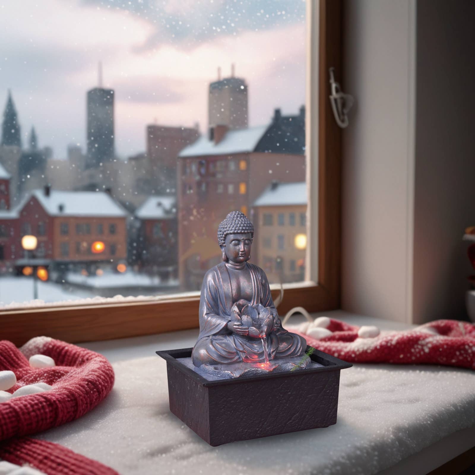 Zen'Arôme - Wholesale Tafelbladdecoratie - Buddha Sutra decoratieve fontein met LED-verlichting6