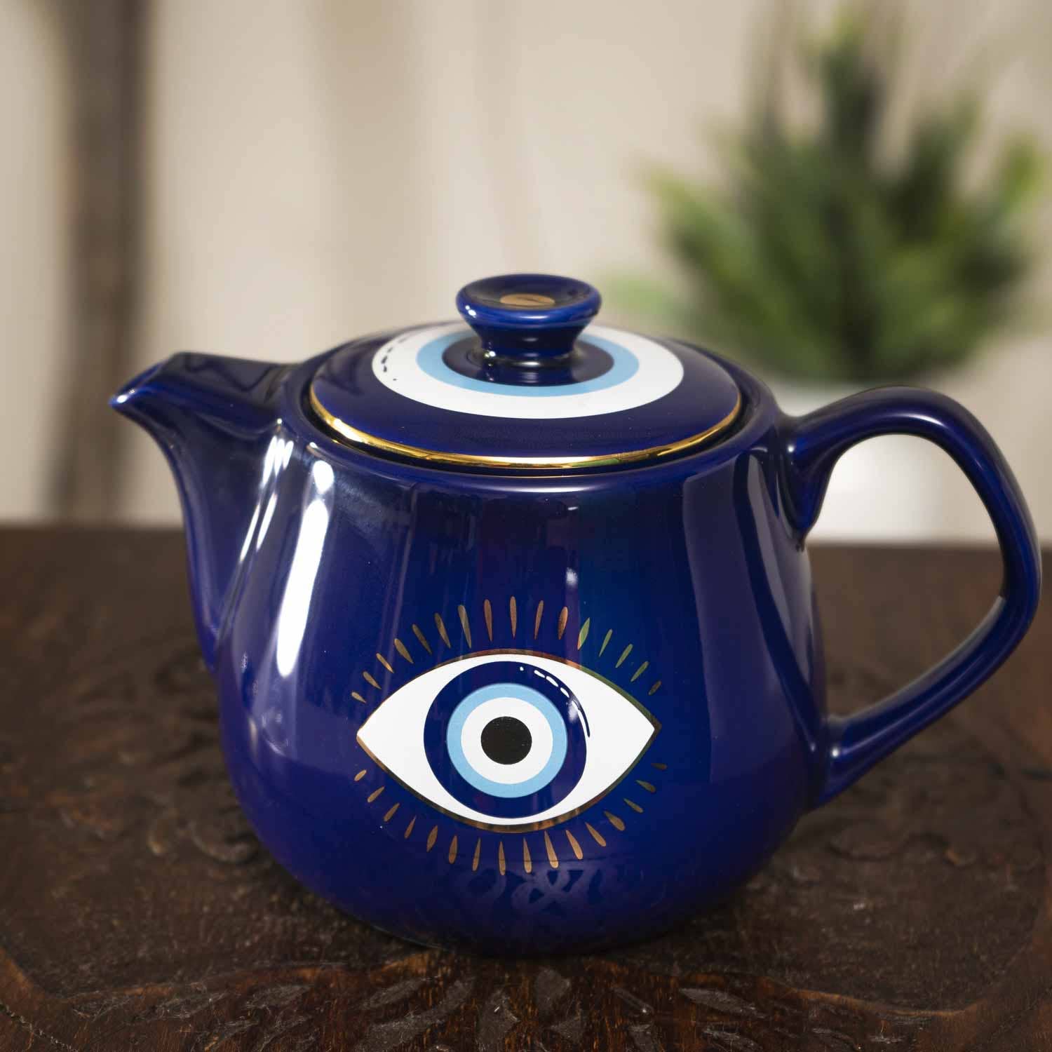 Pacific Trading - Wholesale Tea Pot - All Seeing Eye Teapot with Strainer Blue5