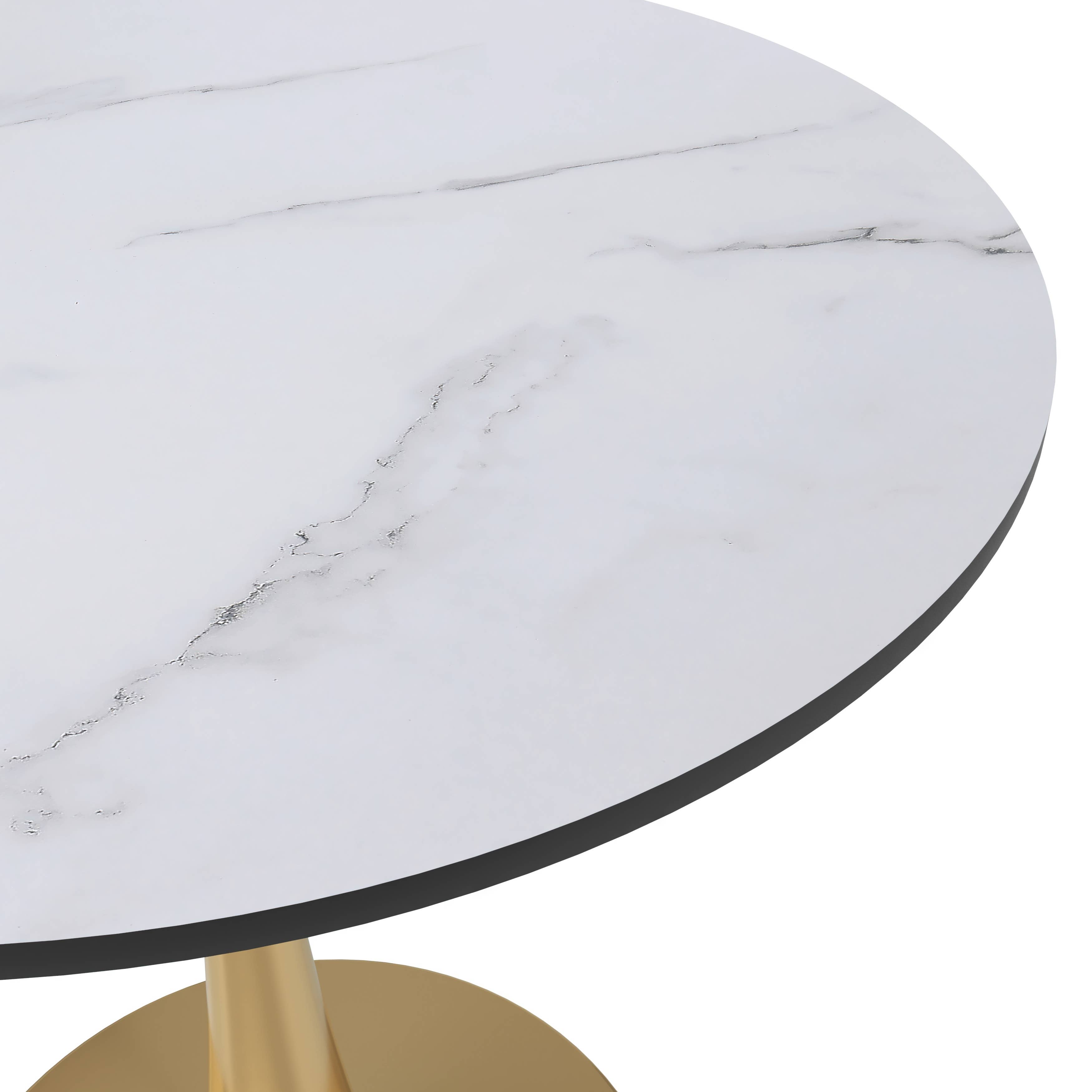 LeisureMod - Wholesale Side Table - Bristol Round Dining Table with MDF Wood Top and Gold Base12