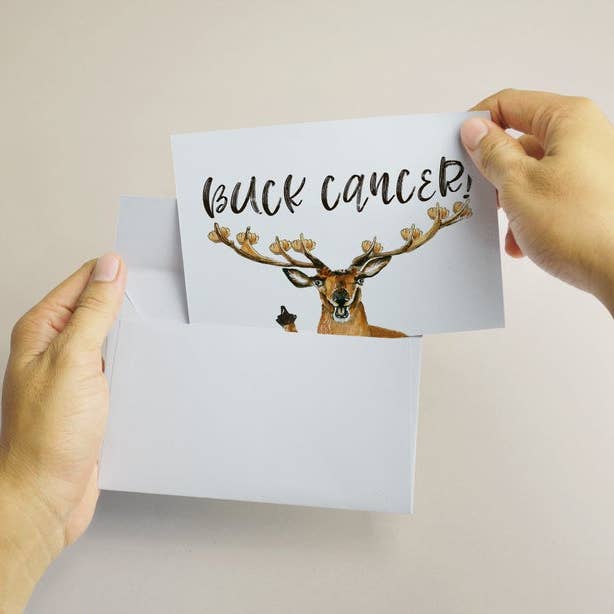 Liyana Studio - Wholesale Sympathy Card - Buck Cancer - Funny Sympathy Card3