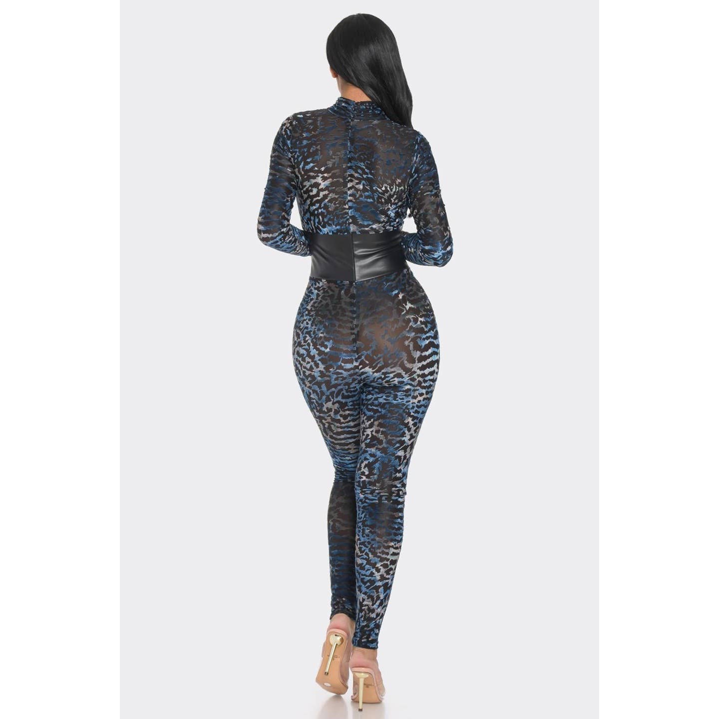 Black Pearl Clothing - Wholesale Jumpsuit - Women's - MESH VELVET LEOPARD PRINT JUMPSUIT6