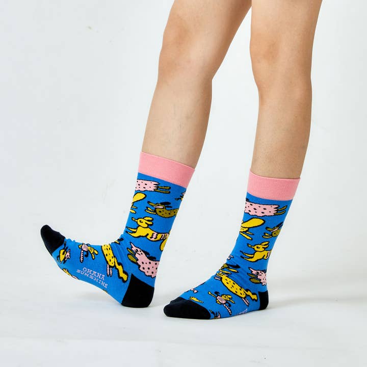 Furever Friends Crew Socks | Dogs & Cats | Soft Combed Cotton for wholesale by Ohana Sunshine