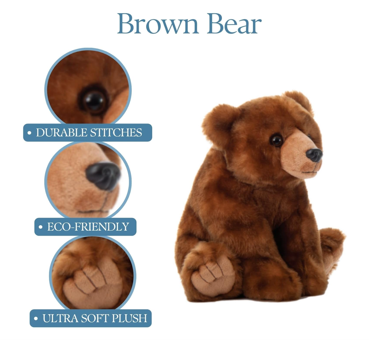 The Petting Zoo – Engroshandel Plyslegetøj - Børn og baby – 12" (25 cm) Wild Onez Brun Bamse Plysdyr5