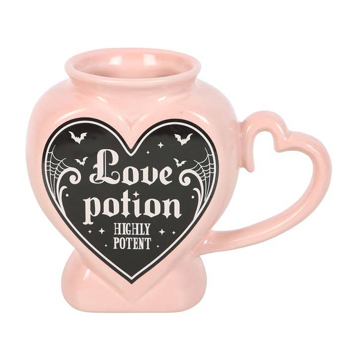 Something Different Wholesale - Venta al por mayor Taza - Taza de cerámica en forma de corazón con diseño de pócima de amor gótica3
