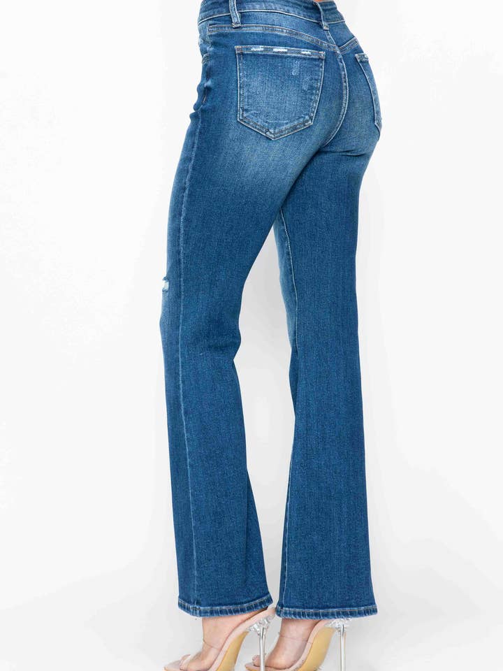 Medium Blue HIGH RISE BOOT CUT LEG #BT5022 for wholesale on Faire1