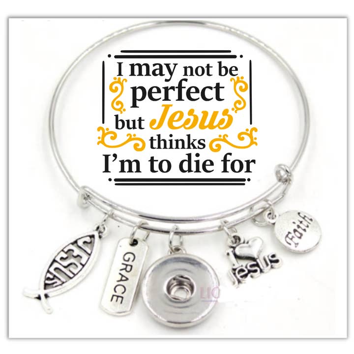 Armband - Christian - Tro - Jesus - Inspirerande Bangle för wholesale av Say It in A Snap Jewelry