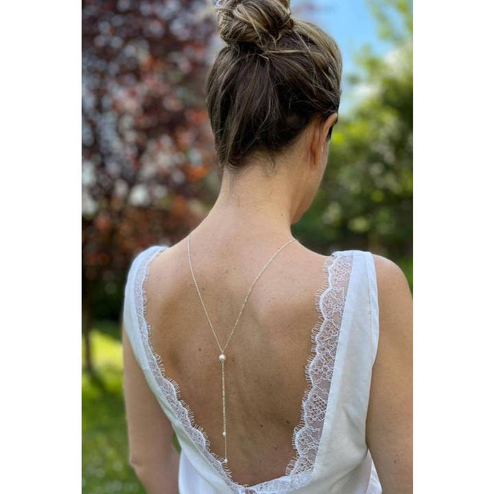 This delicate back necklace - Y-shaped back part for wholesale by L'atelier du 6