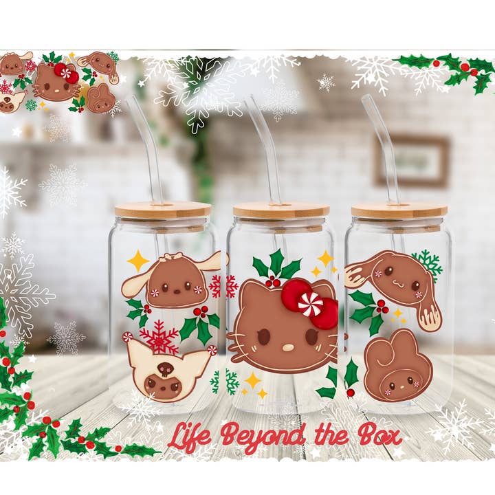 Gingerbread HK 16oz UVDTF wrap for wholesale by BEYOND THE BOX TRANSFERS
